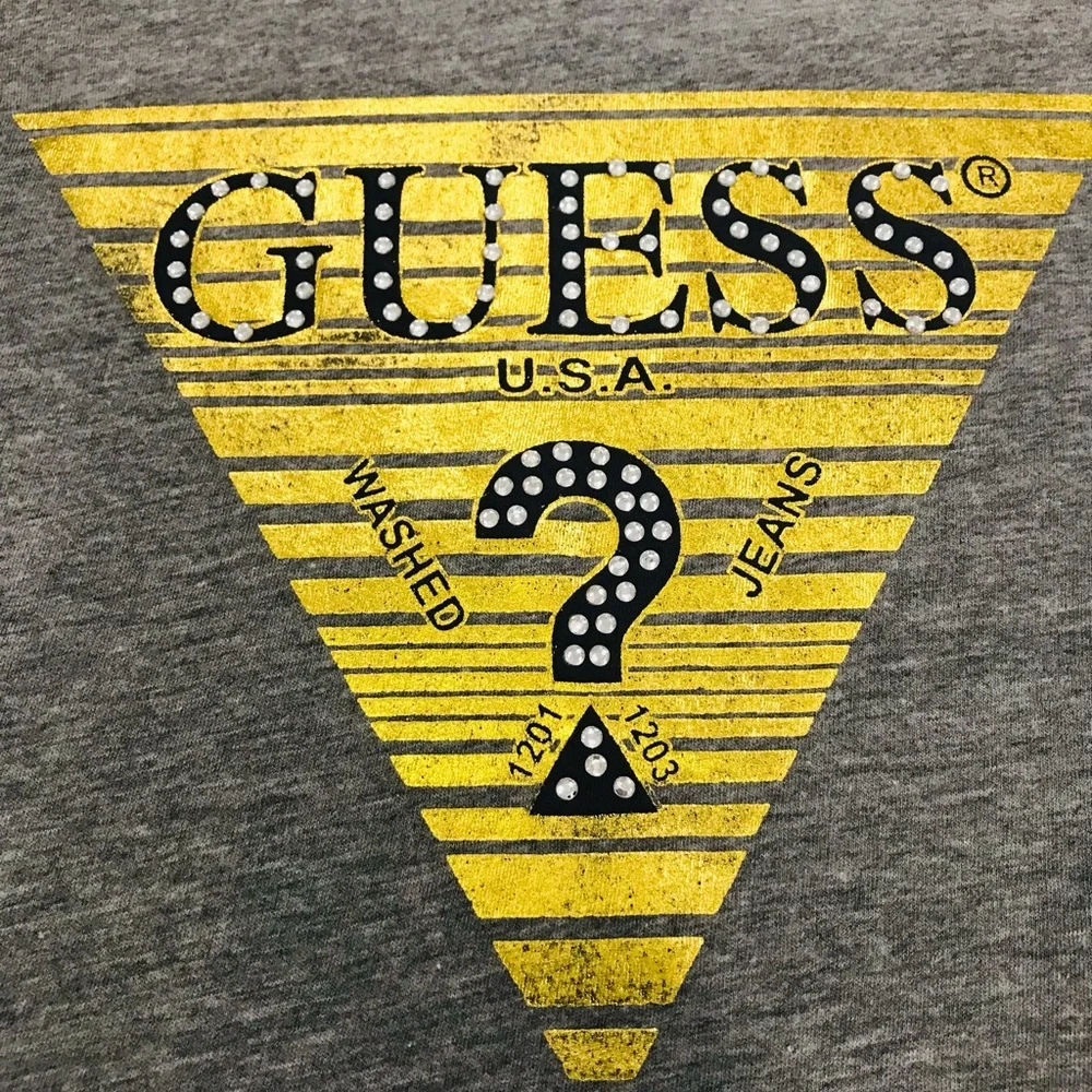 Guess-scoop neck, crystal, tee - Picture 2 of 4